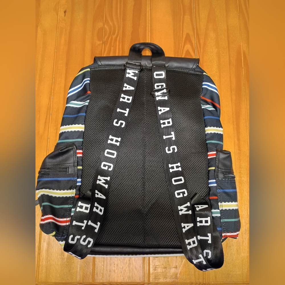 Harry Potter Black Multi-Striped Patch Rucksack Backpack - Picture 7 of 10